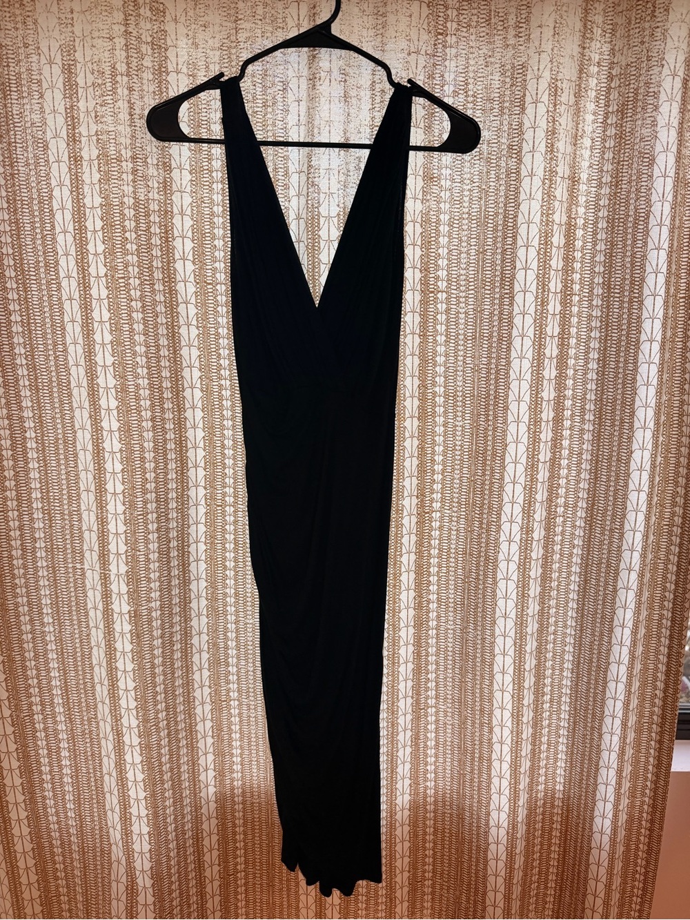love J Black Deep V-Neck Midi Dress